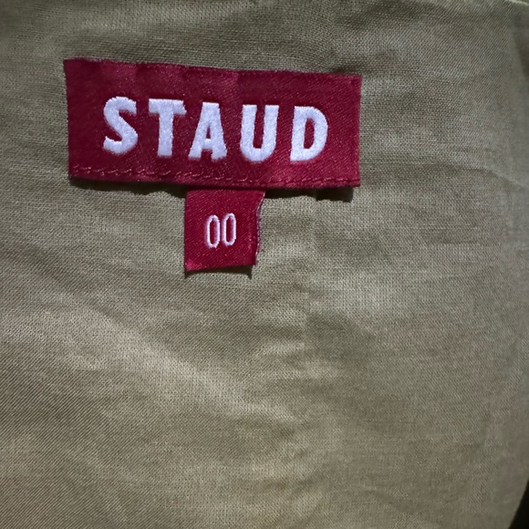 NWT Staud Khaki Wells Short Sleeve Dress 00 - Picture 5 of 6